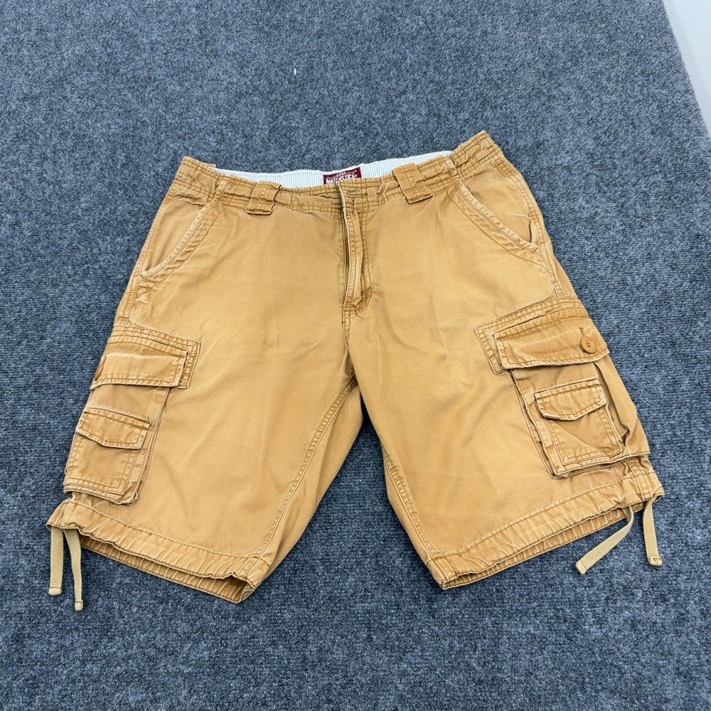 Matchstick Cargo Shorts Mens 36W Tan Cotton Multi Pocket Utility Gorpcore Style